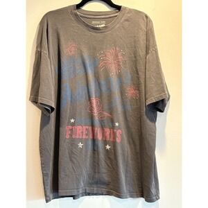 American Eagle Mens L/XL Gray Graphic T Shirt Willie Nelson Band Tee